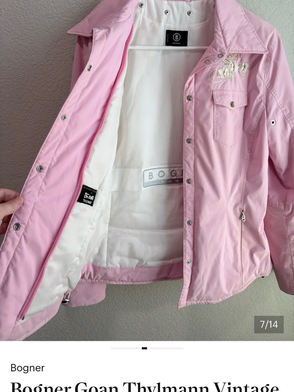 Bogner Pink Western Embroidered Ski Jacket - Picture 4 of 6